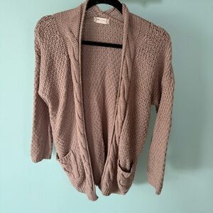 Altar’d State Cozy Tan Cable Knit Sweater Size S/M